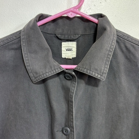 Vans Sophie full button down grey cotton collard jacket coat Medium - Picture 6 of 15